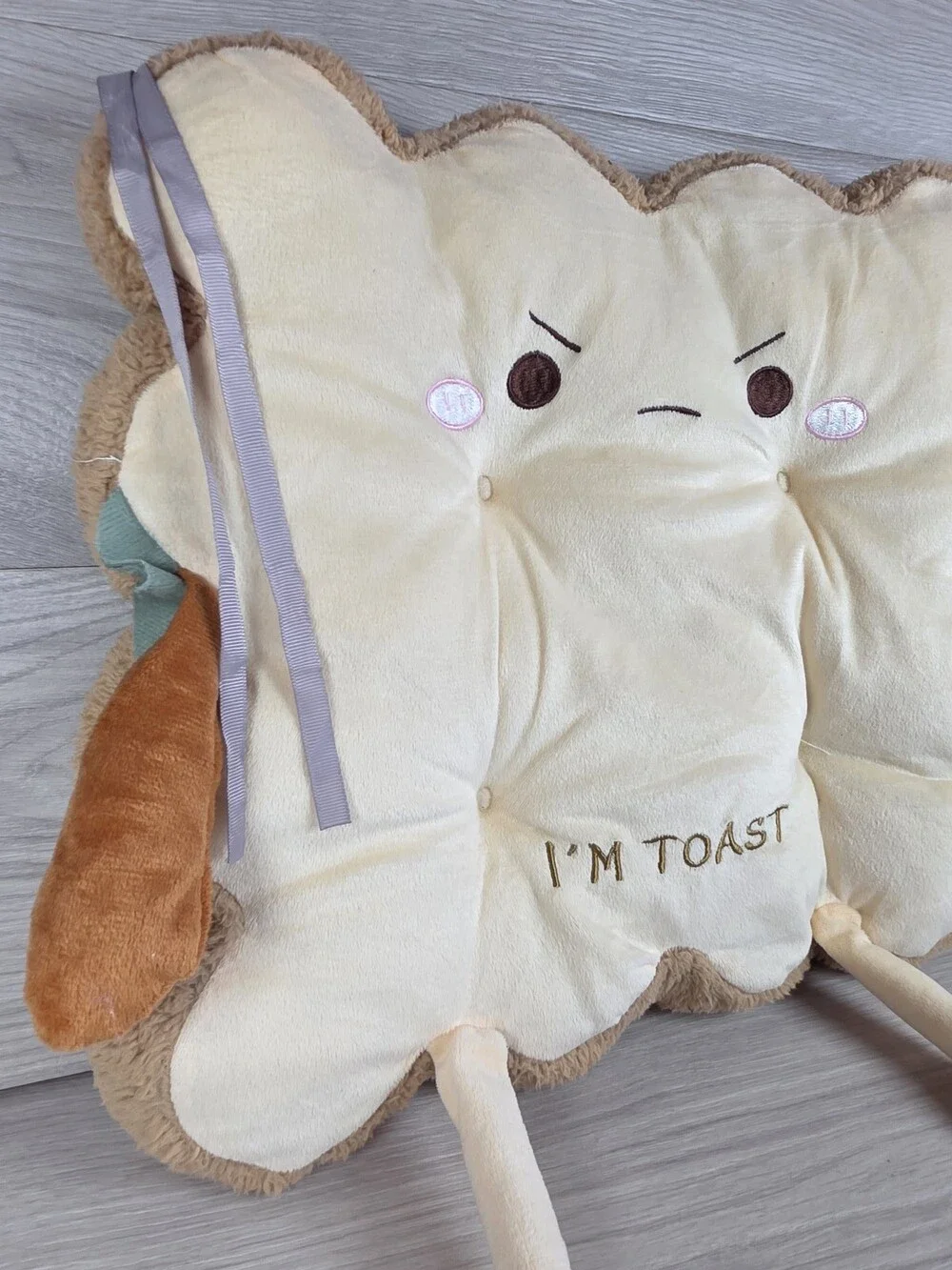 Kawaii Anthropomorphic Toast Plush Pillow Kitchen Chair Cushion 17